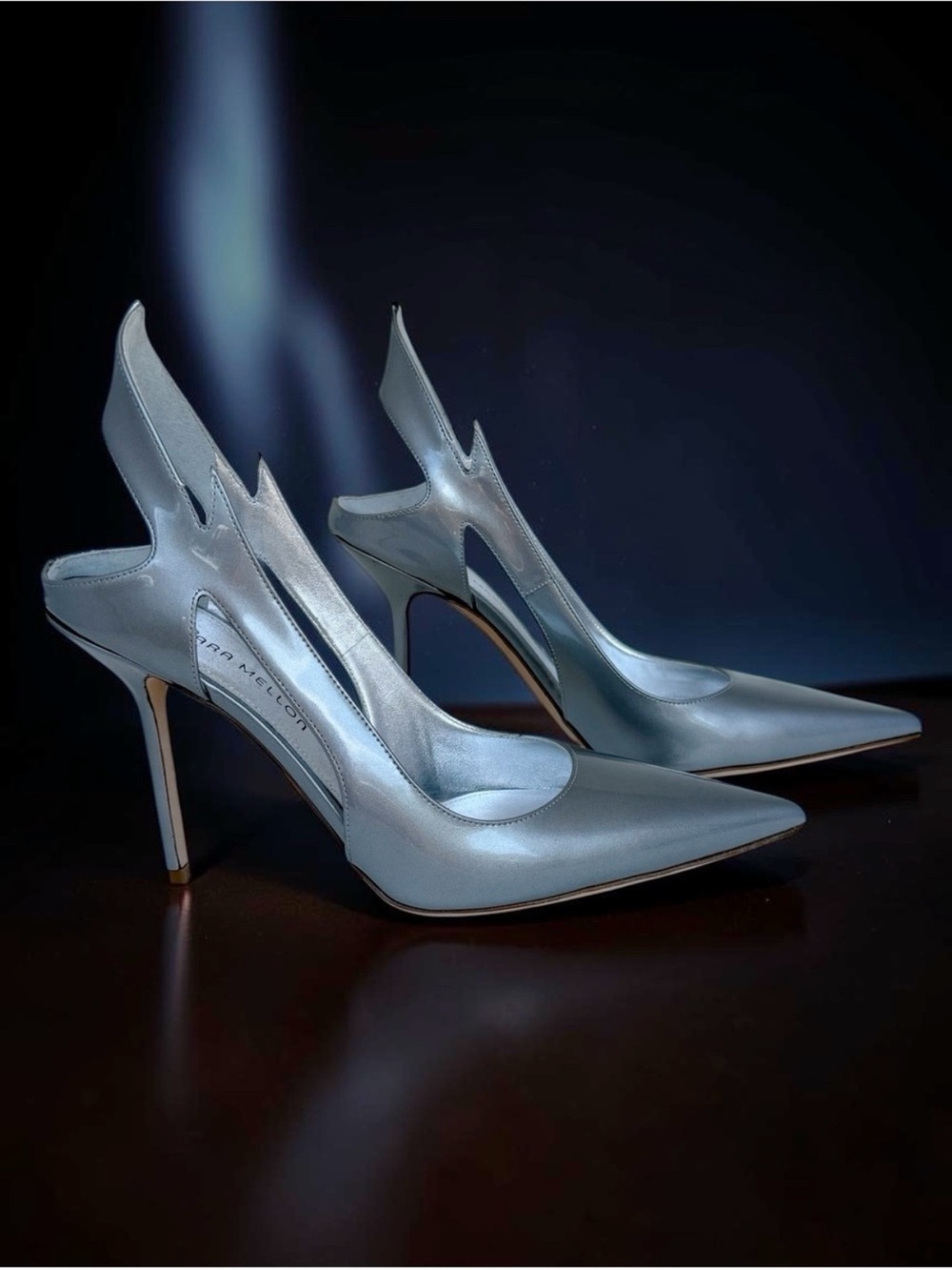 ✨Exclusive✨Tamara Mellon FW23 Glare Lightning Bolt Metallic Silver Sample Sz 40 - Picture 4 of 13